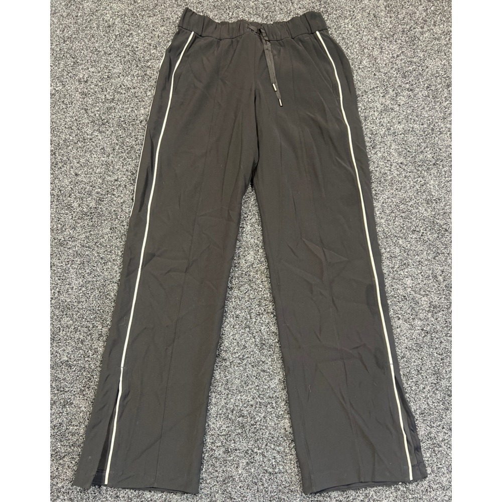 Lululemon Pants Women S Black White Side Stripe Track Jogger Athleisure Yoga